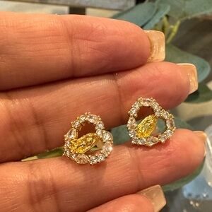 Elegant Gold and Silver Crystal Earrings